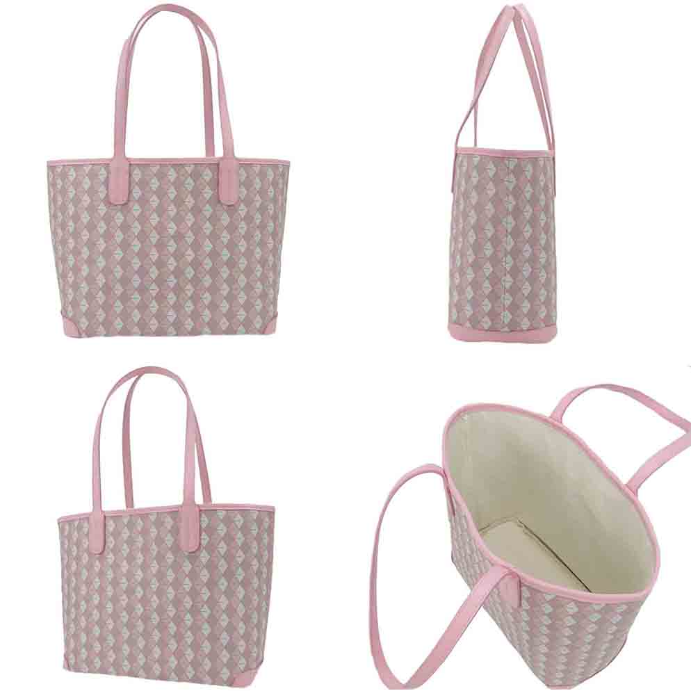 Diamond printed tote bag