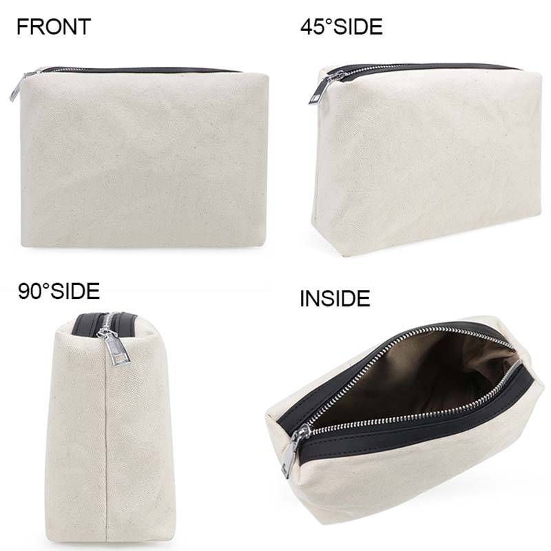 Large white canvas underarm bag