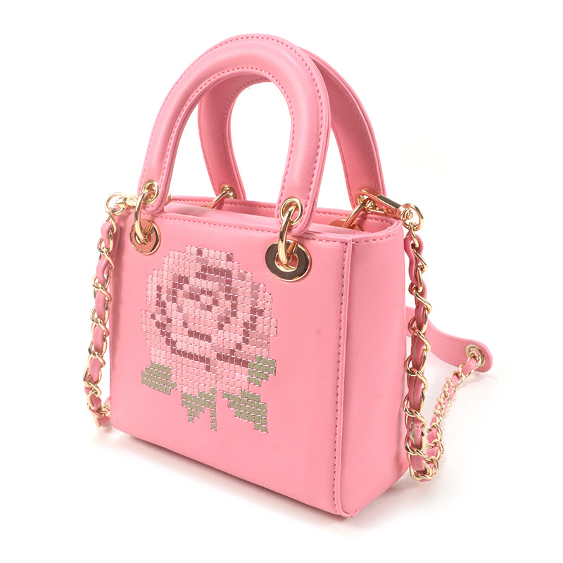 Dazzling pink diamond-encrusted handbag